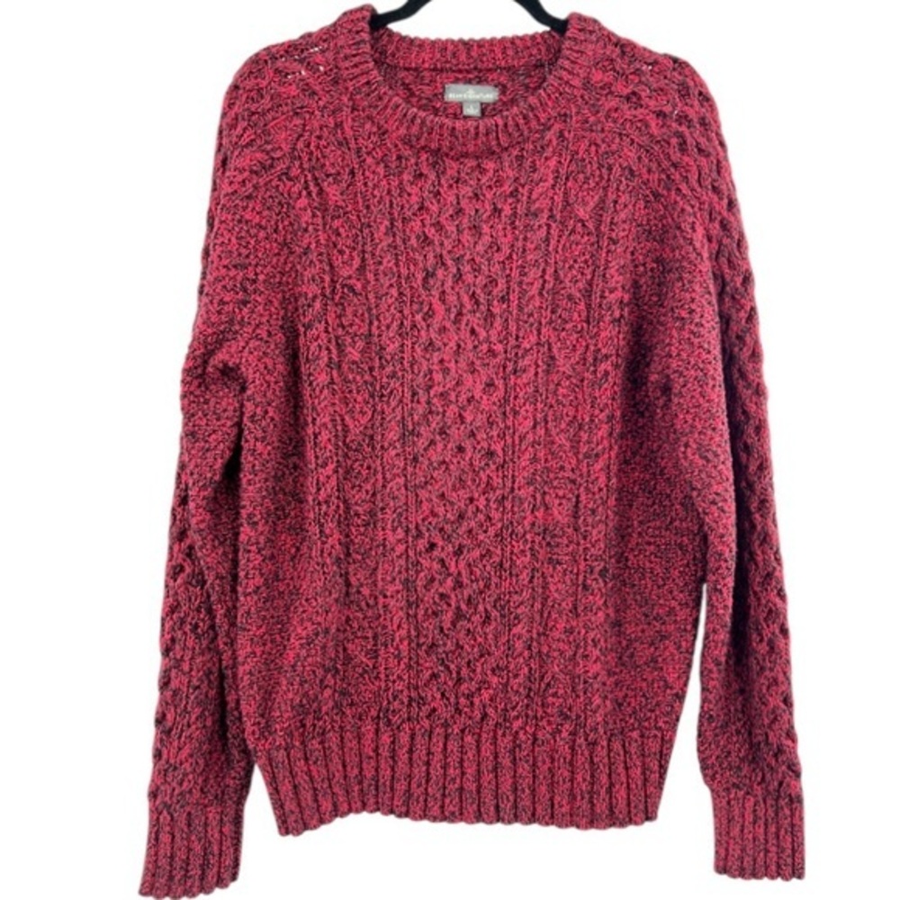 Signature Men's Cable Knit Sweater - Red/Maroon